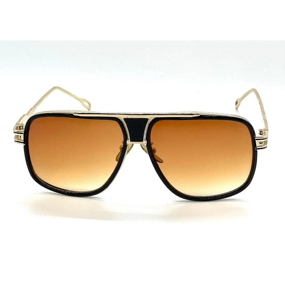 Aviator Sunglasses Mens Gold Frame Brown Lens Fashion Designer Shades Lentes New